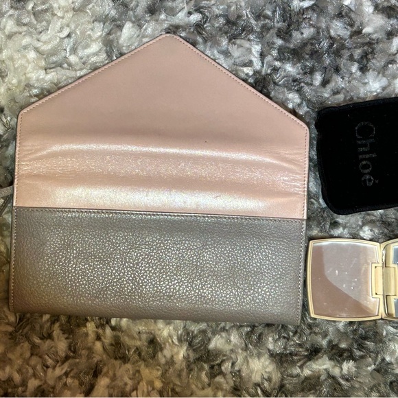 Chloé Two-fer Envelope Tri color Long Wallet with Chloe Mirror - Picture 2 of 10